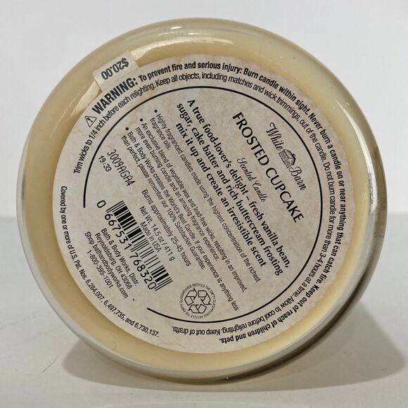 UNBURNED Bath & Body Works White Barn Sweet Cupcake 3 Wick Candle 14.5 Oz - Picture 6 of 6